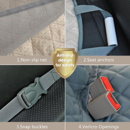 Luxury Pet Car Seat Protector - ADDITIONAL LIMITED TIME 50% AUTOMATIC DISCOUNT AT CHECKOUT - Waterproof - NEW DESIGN with MESH WINDOW!