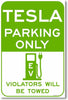 Tesla Parking Only!  Aluminum Metal Wall Sign - Wall Art Decor